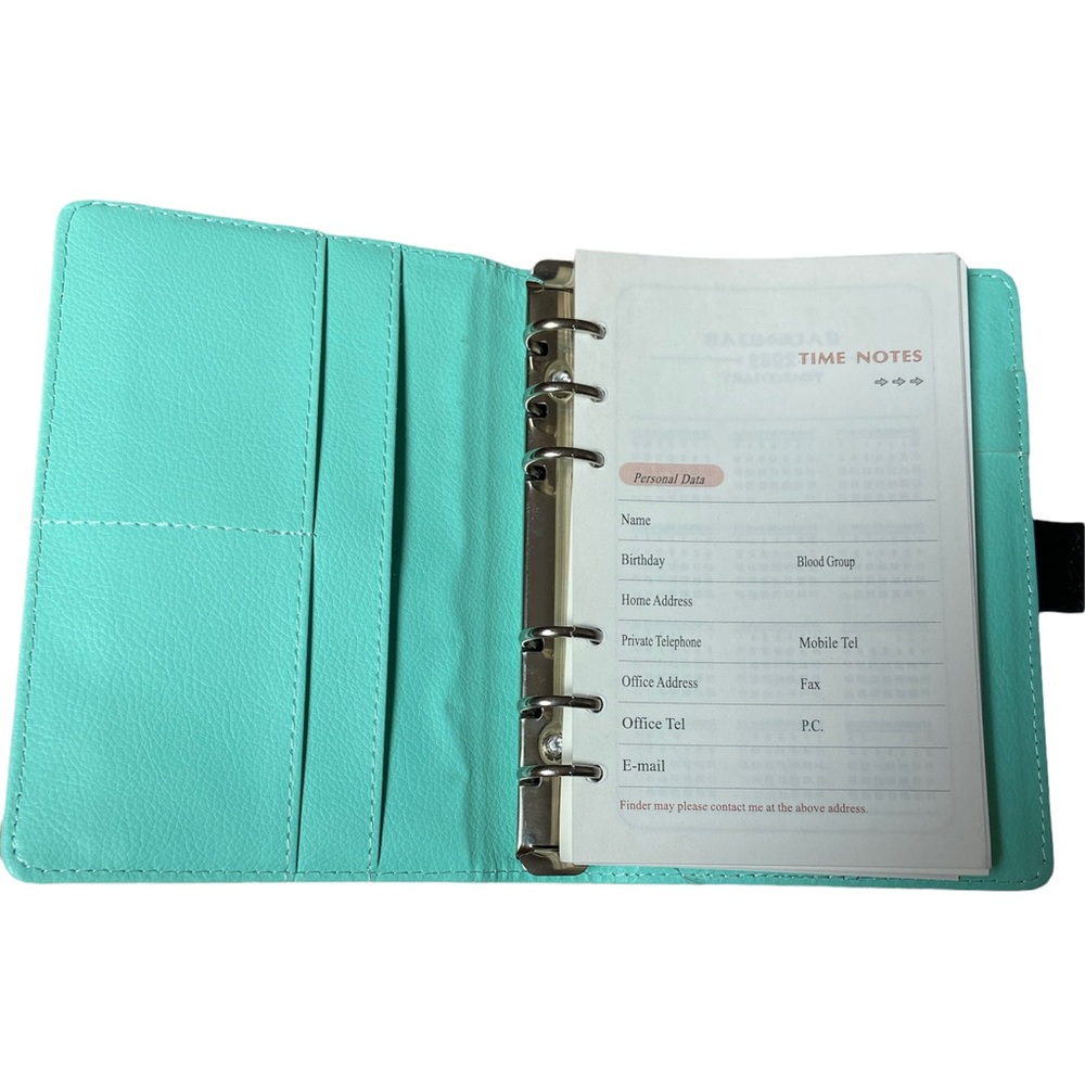 Locking Journal Black with Aqua Lining Card/Pen Holder-Undated Pages- New in Box